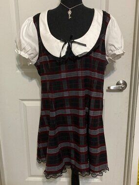Dolls Kill Current Mood Dark Academia Plaid Dress